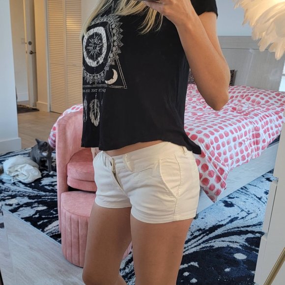 Allsaint Spitalfield Farndale White Lowrise Short Cotton Shorts - Picture 1 of 7